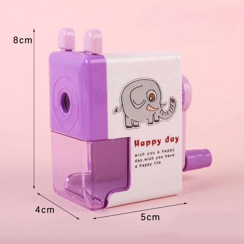 Cartoon Pencil Sharpener Pencil Sharpener Creative Energy-Saving Single-Hole Pencil Sharpener Hand Crank Pencil Sharpener Boxed Student Stationery