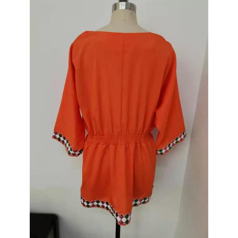 Boho Yaz Plaj Yarasa Kollu Gömlek Güneş Korumalı Kadın Elbisesi