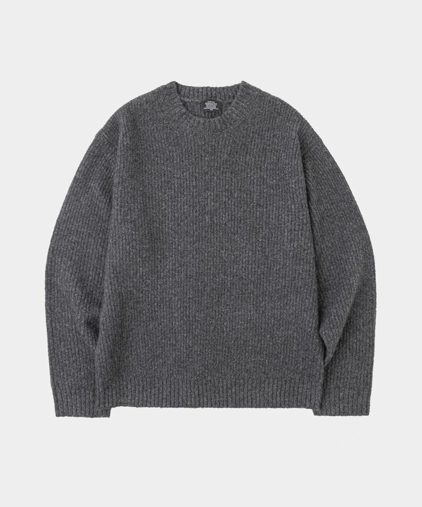 LETTERCOMO Heavy Rush Wool Round Knit Charcoal