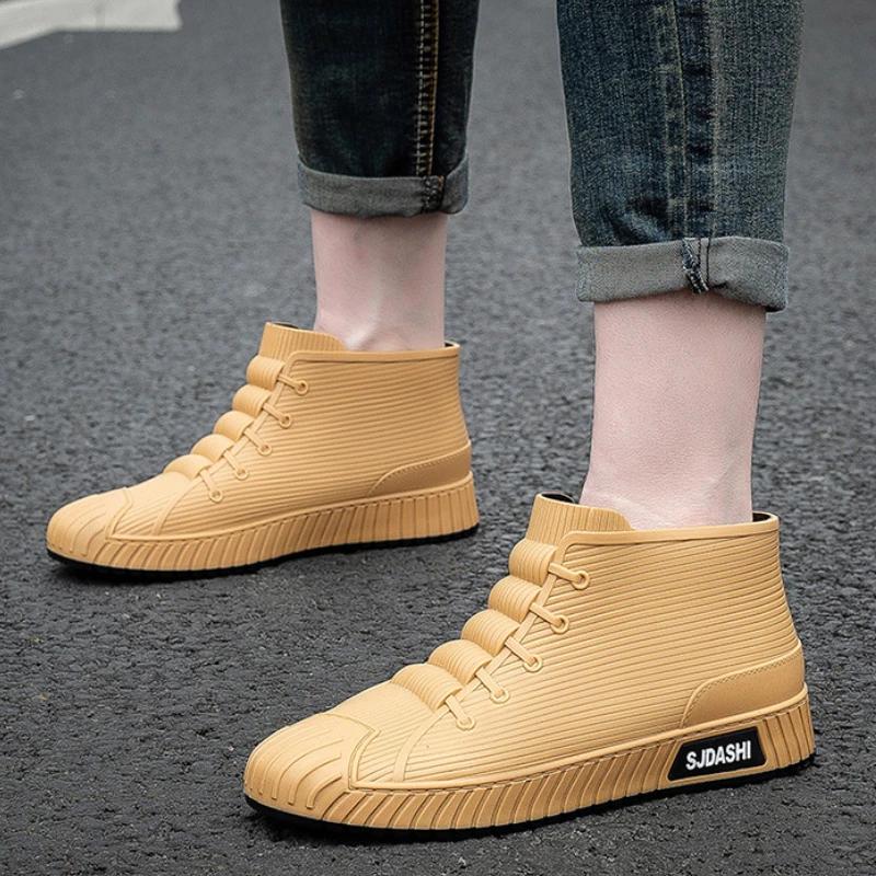 Rain Shoes for Men Fashion Non-slip Men Rain Boots New Comfortable Waterproof Working Boots Platform Outdoor Fishing Shoes Male