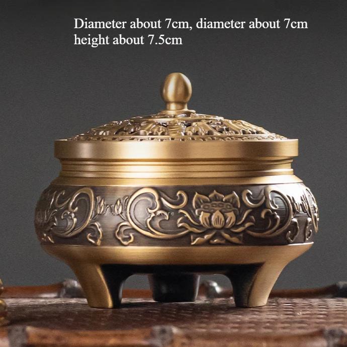 Eight Auspicious Carved Three-legged Incense Burner Household Indoor/temple Offering Buddha/ Tower Incense Aromatherapy Stove