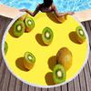 Tropical Fruit Green Kiwi Round Beach Towel Microfiber Soft Beach Blanket Quick Dry Sand Free Multi-Purpose Circle Bath Towel