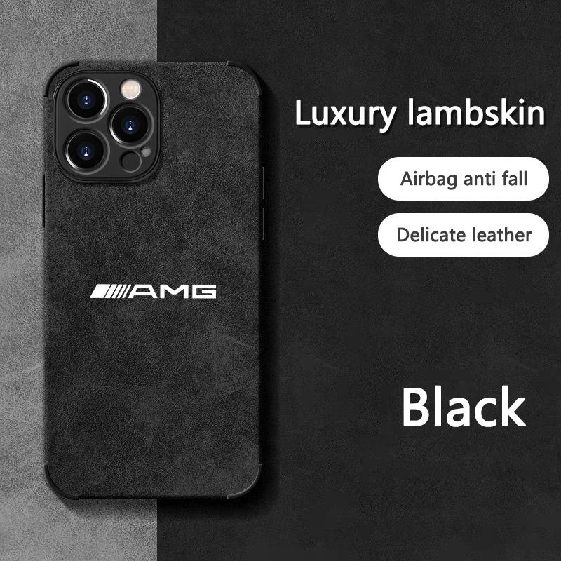 For Benz AMG Logo Suede Car All Inclusive Phone Case For iPhone 17 16 15 13 14 12 Pro Max Mini 8 XR XS 16 Plus 15Pro MAX Cover LL3