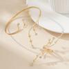 Vintage Exaggerated Leaf Bracelet Spiral Opening Adjustable Ring Set For Women Gold Color Metal Zircon Bangle Party Jewelry Gift
