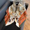New 91 square scarf silk scarf female alphabet printing four seasons fashion landscape painting retro printing square scarf versatile