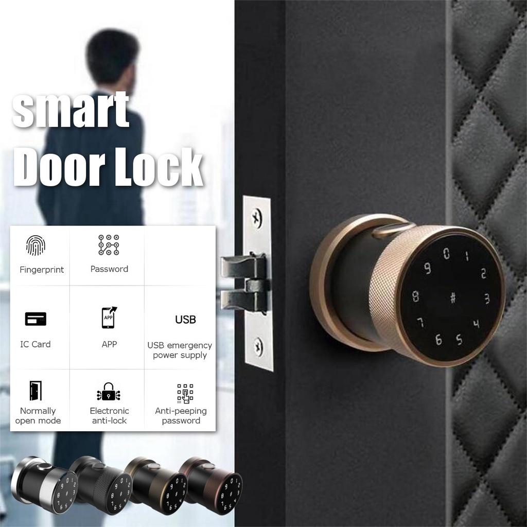2.44""x7.01"" Smart Digital Door Lock Battery Powered Fingerprint Touch Password Keyless Latch
