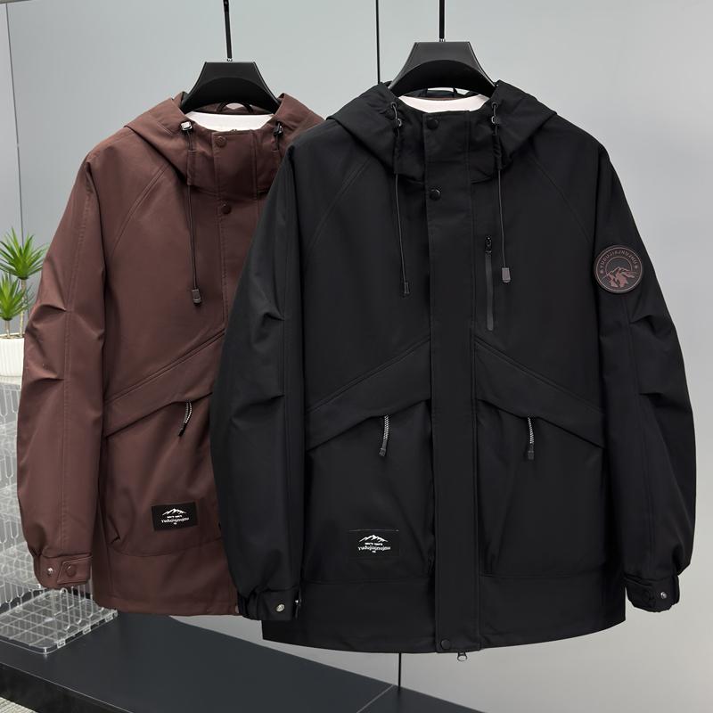 Plus Size 4XL-11XL Autumn Waterproof Trench Coat for Men Windbreaker Casual Long Sleeve Oversize Men's Jackets Hooded