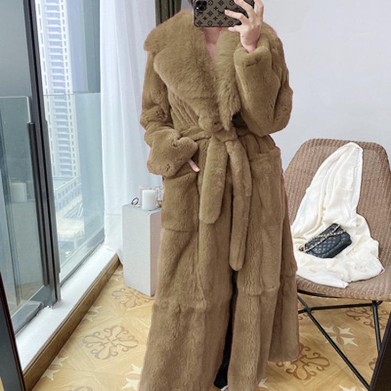 New imitation fur coat women's medium and long coat fashion temperament loose large size belly tide