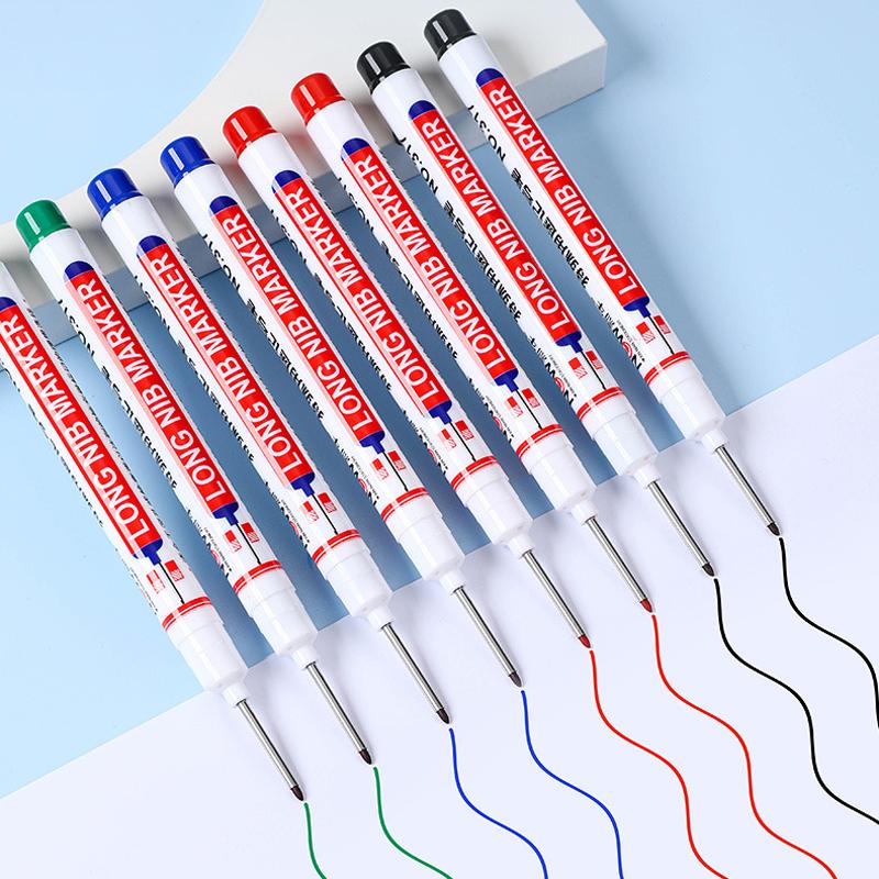 4Pcs/Set 20mm Deep Hole Long Nib Head Markers For Metal Perforating Pen Waterproof Bathroom Woodworking Decoration Multi-Purpose