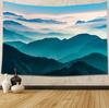 Nature Forest Mountain Tapestry Misty Pine Tree Tapestry Foggy Woodlands Landscape Tapestries Wall Hanging for Living Room Dorm