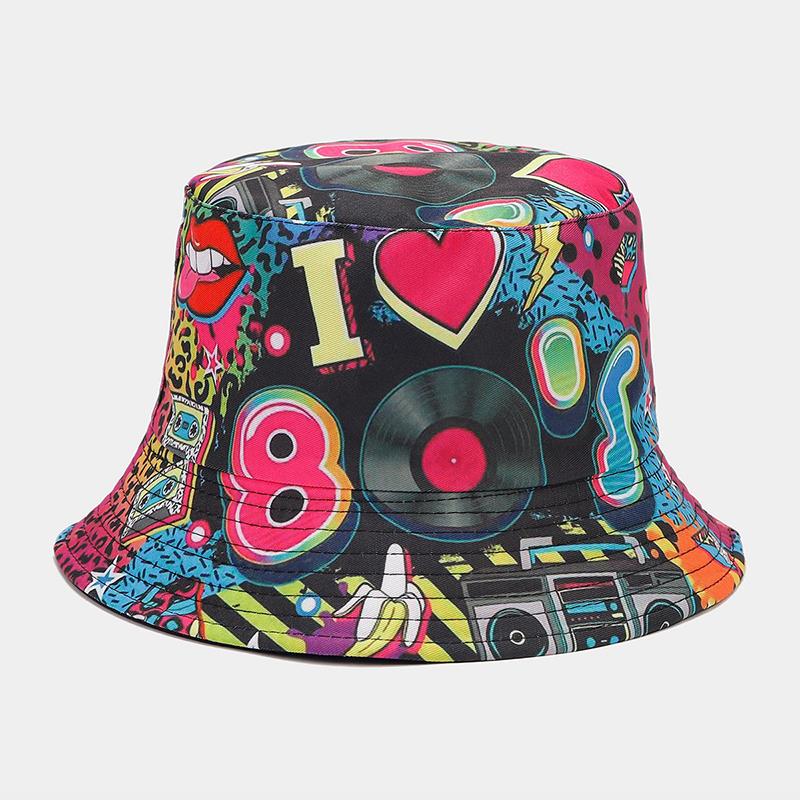 

Ретро-шляпа рыбака 80-х 90-х годов, панама с принтом, унисекс, двухсторонняя, защита от солнца, для улицы