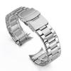 20mm 22mm 24mm Stainless Steel Watch Band Flat Interface Bracelet with Folding Buckle Universal Replacement Metal Watch Strap