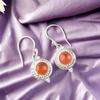 Rare Carnelian Gemstone 925 Sterling Silver Jewelry Handmade Hook Earrings 1.43" EE-117-37