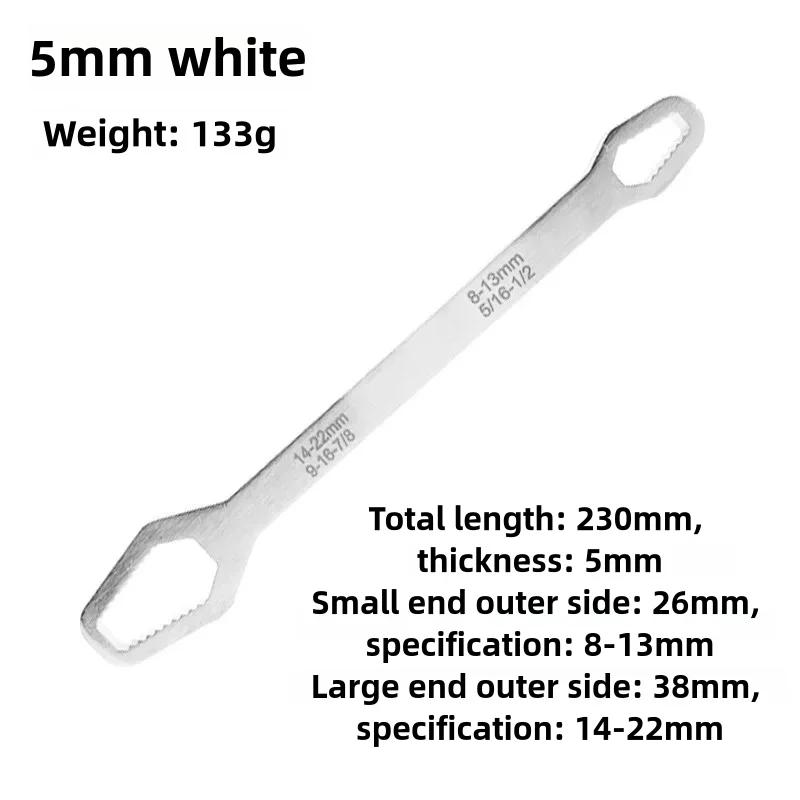Universal Double-head Torx Wrench 3-17mm 8-22mm 5mm Thickness Self-tightening Adjustable Wrench Board Hand Tools Multi-function