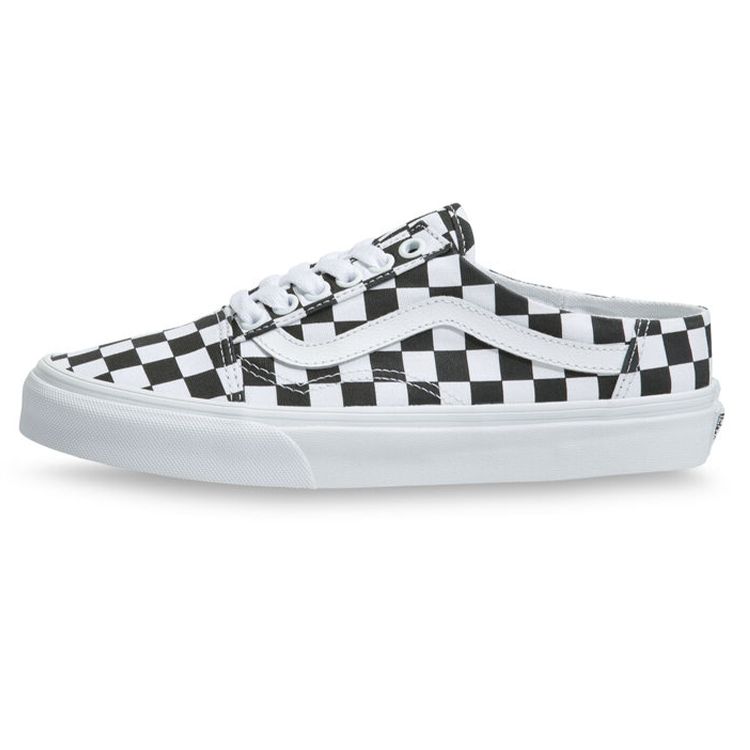 Vans Old Skool Mule Low Top Skate Shoes Unisex Sneakers White Black Checkerboard VN0A4P3Y5GU