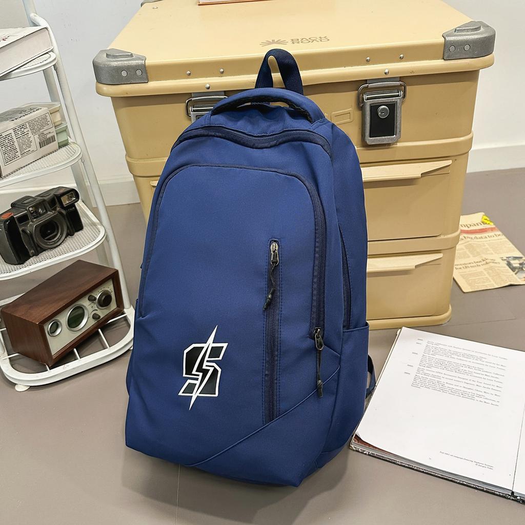Schoolbag Junior High School Student Schoolbag Male Black Large-capacity Backpack College Student Simple Versatile Travel Backpack Class Computer Bag