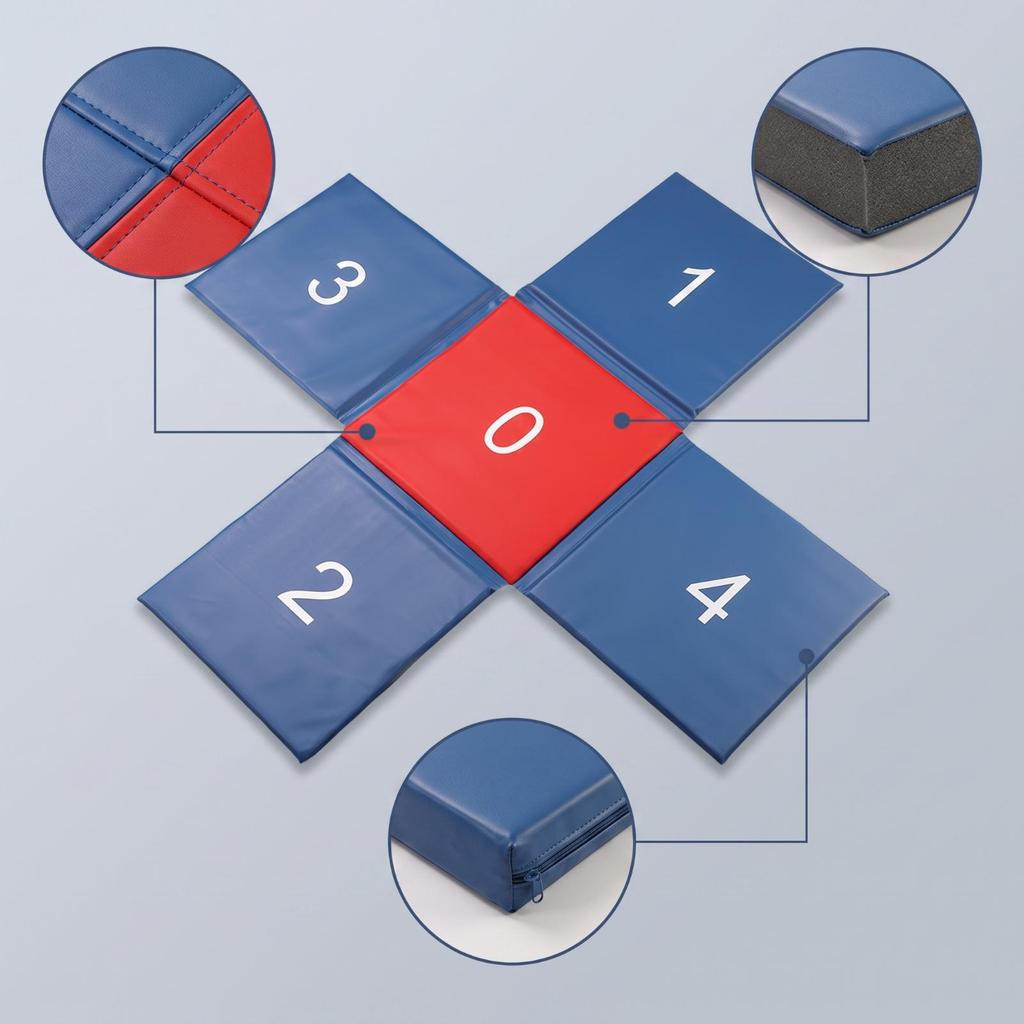 Cross-Shaped Jumping Mat Portable Foam with Vinyl Cover Easy to Clean