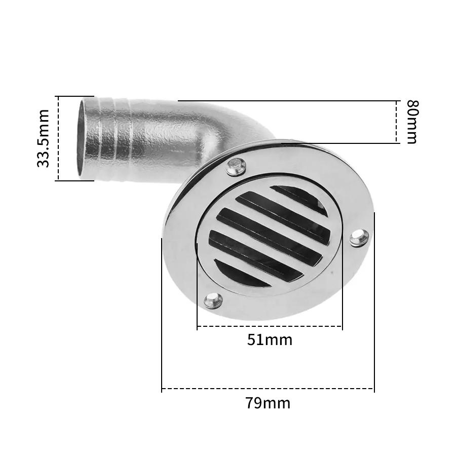 AndyMarine Stainless Steel Durable Deck Drain Cockpit Drain Scupper Plug Drainage Boat Accessories Marine Hardware