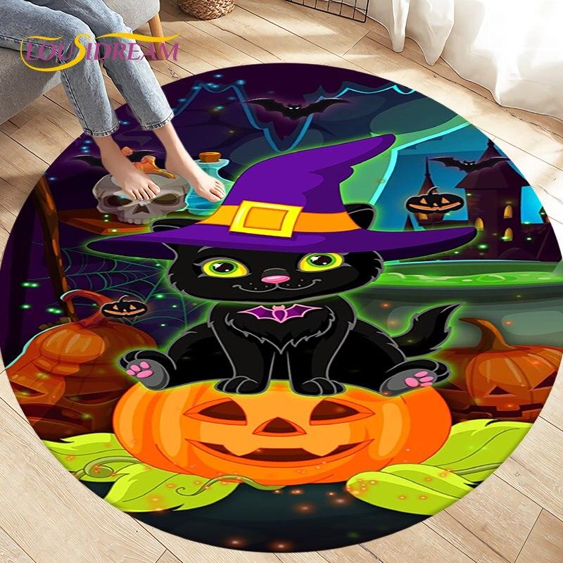 3D Cartoon Cute Cat Area Rug,Round Carpet Rug for Living Room BedRoom Sofa Chair,Kids Play Crawl Soft Non-slip Floor Mat Gift