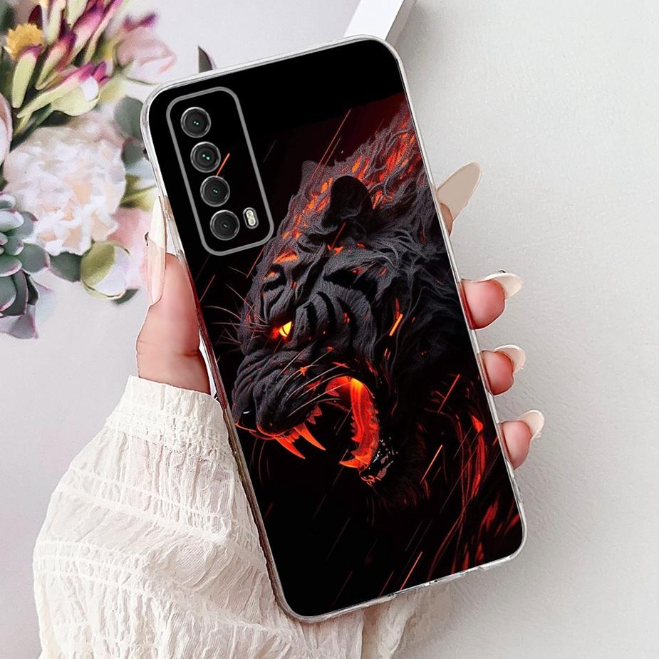 For Huawei Y7a Case PSmart 2021 Cute Cat Fashion Painted Cover Soft Slim Phone Case For Huawei P Smart 2021 Y 7a HuaweiY7a Shell
