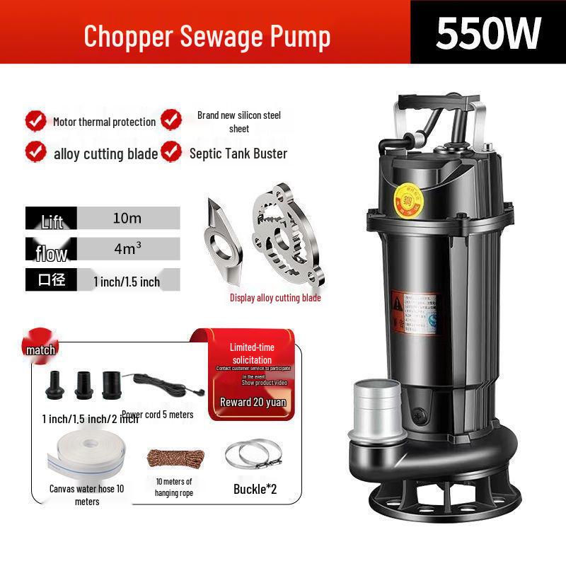 ZDK Self-Priming Cast Iron Sewage and Water Pump for Household Fecal Slurry and Water Flow