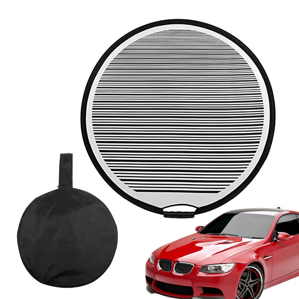80cm Circular Striped Flexible Foldable PDR Lined Light Reflector Board Round Dent Panel Portable Car Dent Remover Check Tool