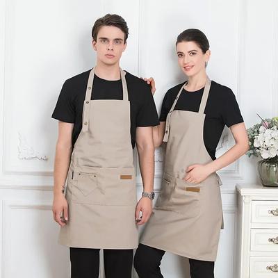 Wasserdichte Küchenschürzen für Frau Mann Koch Arbeitsschürze für Grill Restaurant Bar Geschäft Cafés Beauty Nagelstudios Uniform