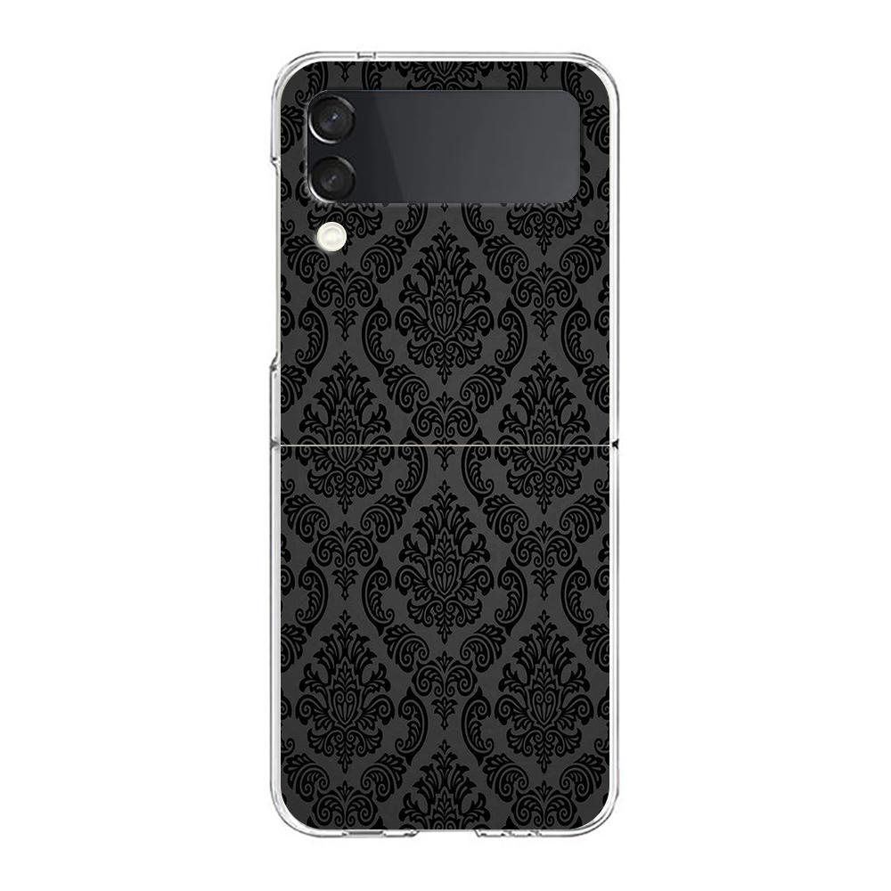 

Gothic Style Black Lip Phone Case For Samsung Galaxy Z Flip 3 4 5 Hard Folding Clear PC Bumper For Samsung Z Flip 6 Back Cover Samsung Z Flip 4