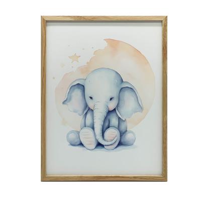 Elefantentraum unter dem Mond Elefantentraum unter dem Mond, 50x70 cm, Ohne Rahmen, Mattes Papier 230 g/m²