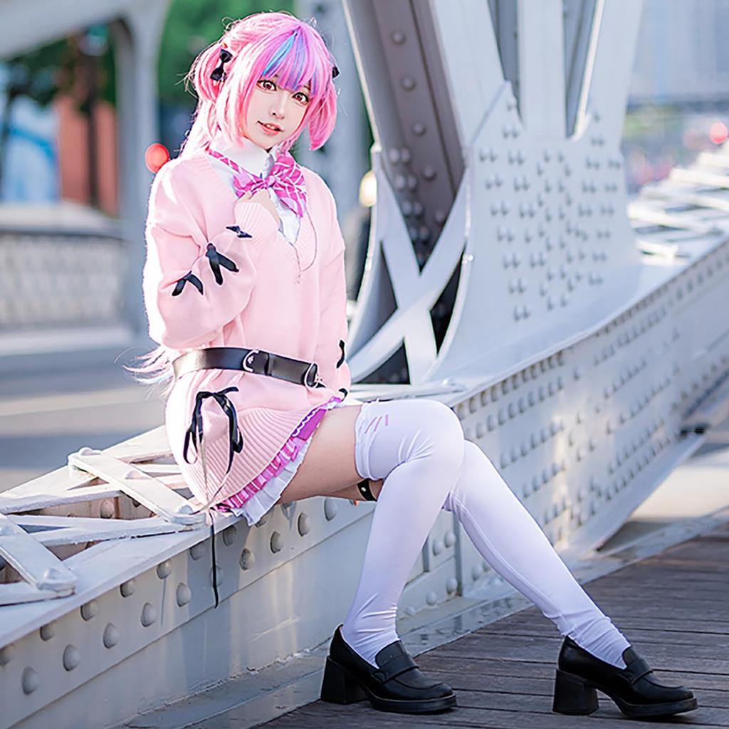 Hololive Minato Aqua Cosplay Halloween VTuber New Costume Uniform [milky time] (Cardigan ver.)