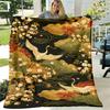 A Multifunctional Japanese Art Print Blanket Made of Soft, Warm Flannel, Suitable for Use On Sofas, Beds, And Outdoors; an Ideal Gift Option