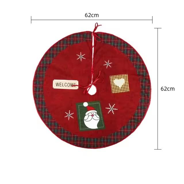 62CM Cartoon Christmas Tree Skirt Crafts Tree Surround Base Set Merry Christmas Decorations for Home Xmas Ornaments Navidad