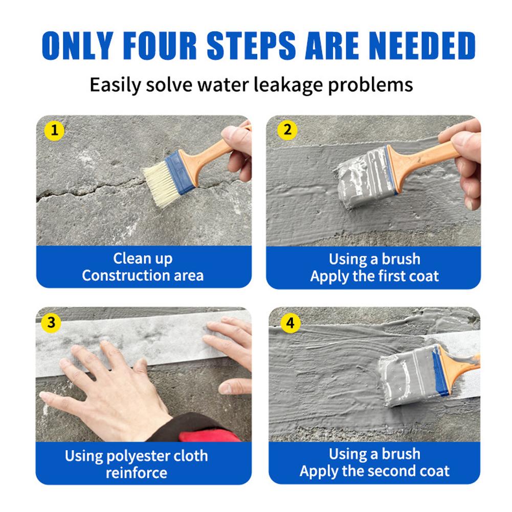 Water-Based Polyurethane Waterproof Coating, Exterior Wall Bathroom Wall & Roof Leak Repair, Solves Water Leakage & Poor Weather
