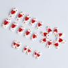 Valentine's Red Heart Glossy Medium Square Detachable False Nails Set (24 pcs) – Wearable Festival Nail Art