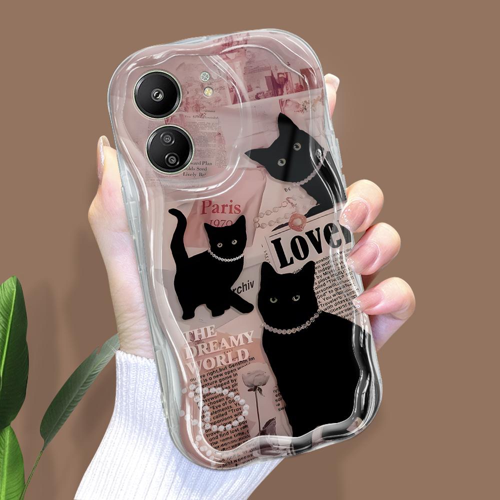 

Милый мультяшный узор, кремовая текстура, мягкий силиконовый чехол с волнистыми краями, чехол для телефона Xiaomi Redmi Xiaomi Poco C75 прозрачный