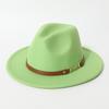 Fashionable spring and summer new wool felt hat with flat brim and wide brim, British retro jazz hat, black wool western cowboy hat