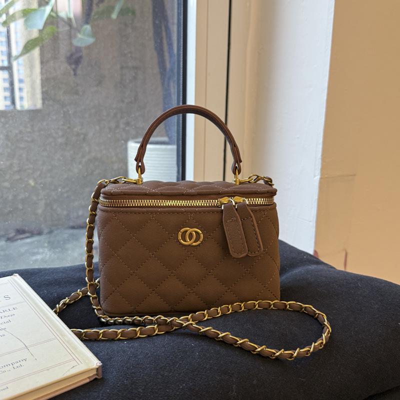 Damen 2025 Trendige Handtasche mit Rautenmuster und Kette - Vielseitige Box-Tasche zum Tragen über der Schulter oder als Crossbody