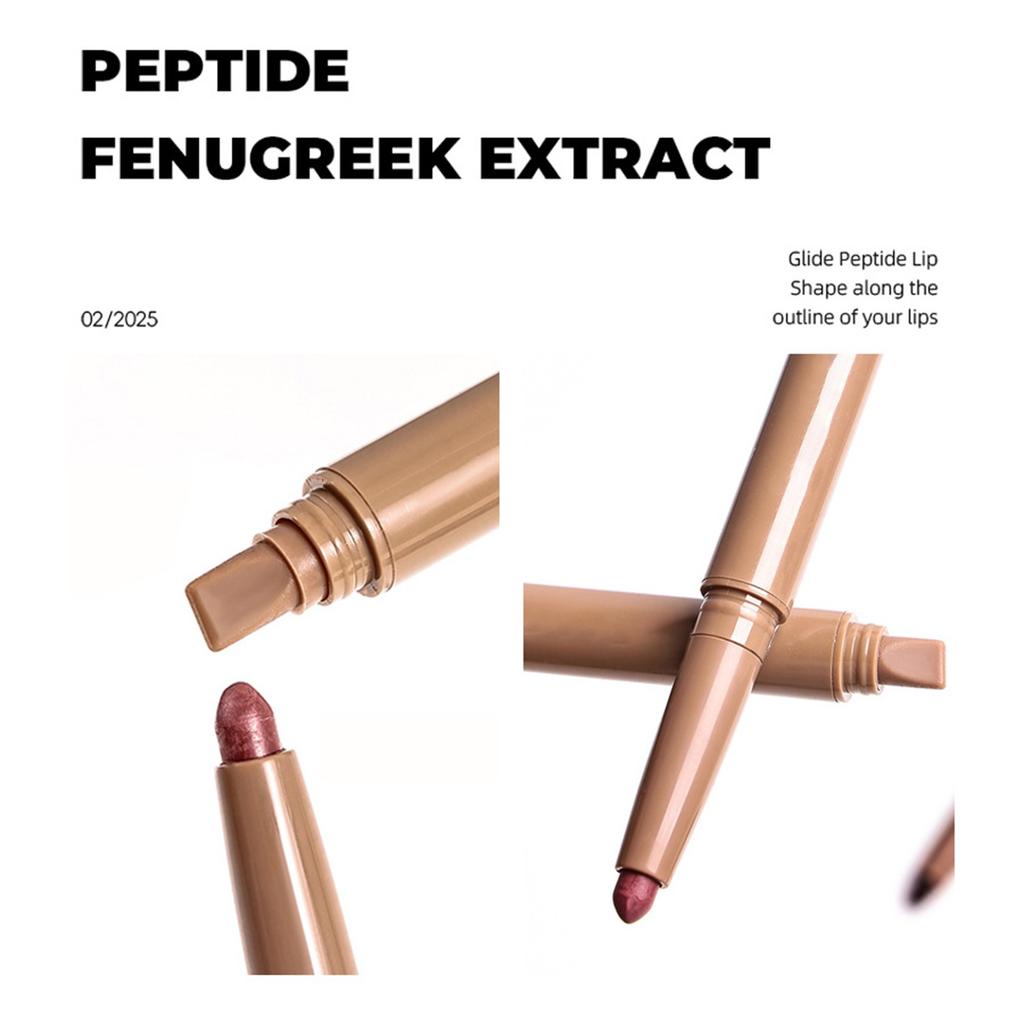 Creionul de buze cu peptide este neted și fără riduri. Ruj Nud, Ruj cu Două Capete, Se Uscă Rapid