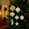 28Pcs Special-shaped Flocked Christmas Balls Colorful Hollow Out Christmas Hanging Balls Reusable Shatterproof