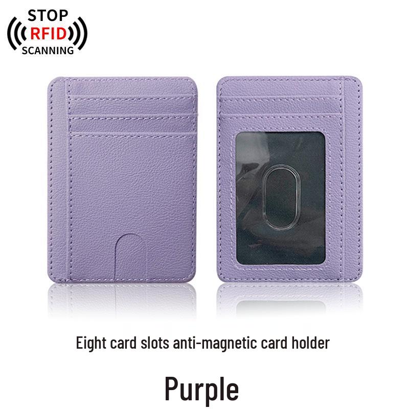 Exquisite Anti-Theft RFID Leather PU Card Holder: Universal, Spacious, & Stylish for Women