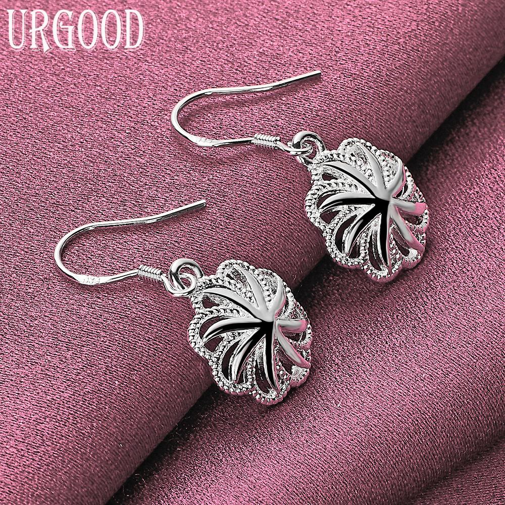 925 Sterling Silver Wedding Jewelry Flower Pendant Earrings