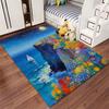 Colorful Landscape Rug with Cliff, Flowers, Sailboat, and Night Sky Suitable for Use As an Anti-slip for Living Room Bedroom Sofas