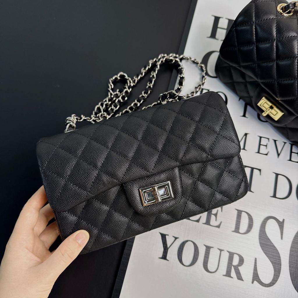 New big mini chain bag classic rhombus square fat leather versatile mini shoulder messenger women's bag