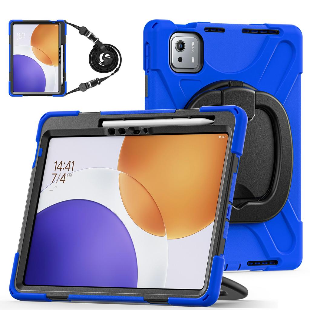 For Xiaomi Pad 7S Pro 12.5/6S Pro 12.4 Case with Shoulder Strap TPU+PC+Silicone Kickstand Tablet Cover