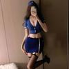 Sexy Professional Stewardess Secretary Role Play Hot Deep V Top Hip Wrap Short Skirt Sets Uniform SM Charming  Pure Desire AYKK