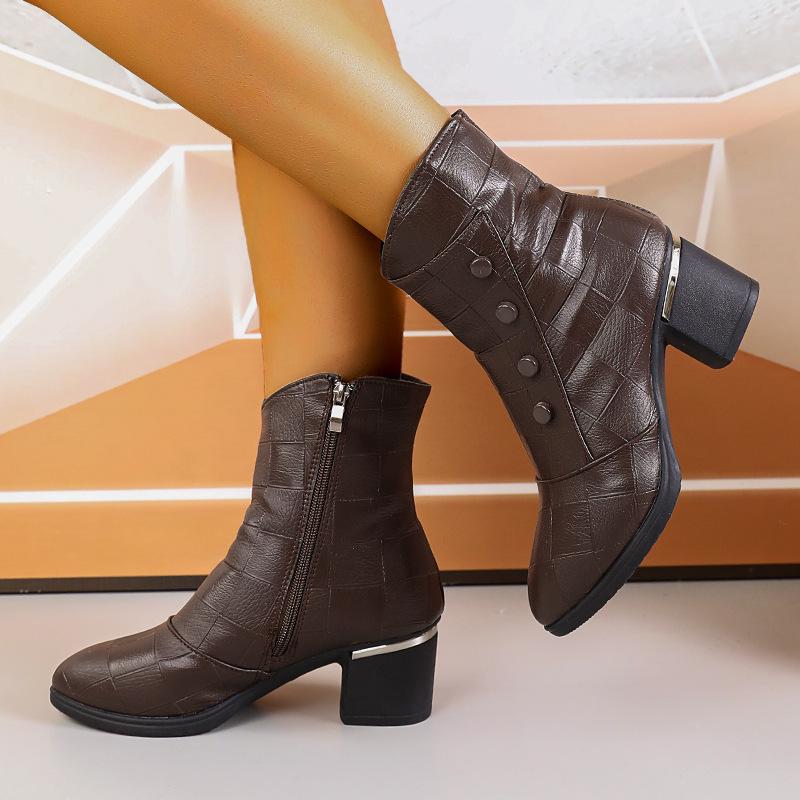 2024 Bestseller Damen Mittelhohe Weiche Leder Mittelhohe Martin Boots - Herbst/Winter Mode