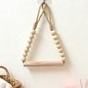 No Drill Hemp Rope Wooden Bead Design Toilet Paper Holder with Self Adhesive Hook Toilet Roll Holder Bathroom Accessories 1PC