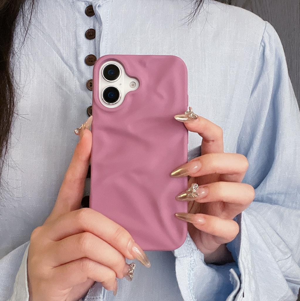 3D Wrinkled Water Ripples Pattern Soft Frosted TPU Shockproof Mobile Phone Case for iPhone 11 12 13 14 15 16 Pro Max