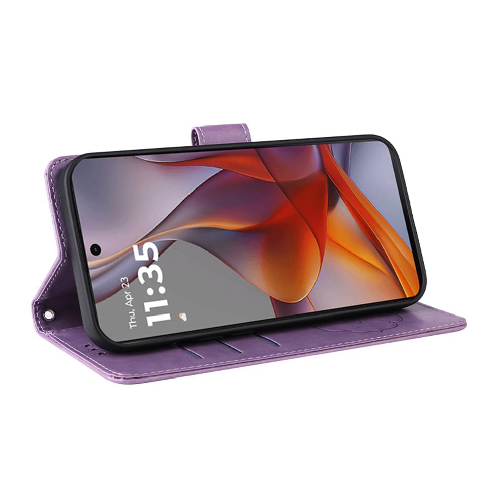 For Motorola Edge 50 Fusion 5G/G96 5G Case Butterfly Floral Imprint Wallet Stand Leather Phone Cover