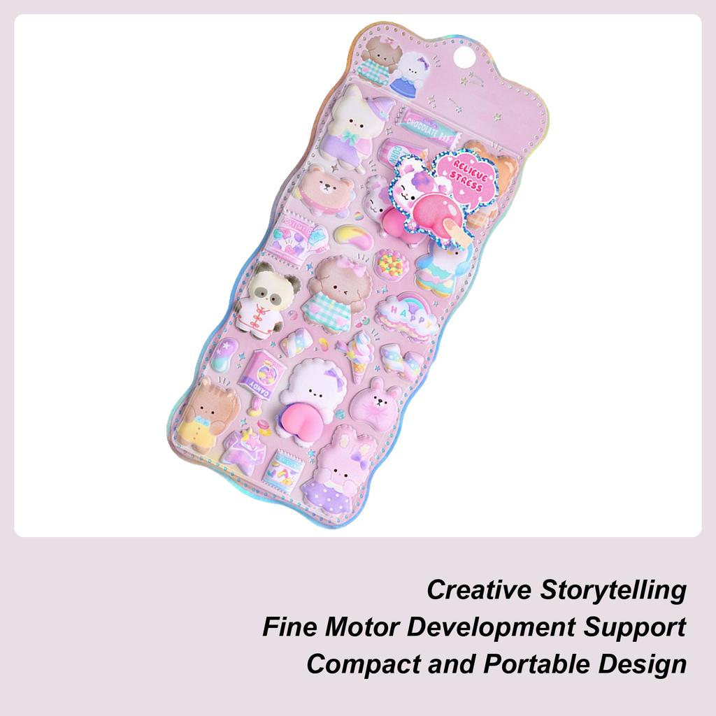 3D Stickers For Kids Cartoon 3D Bubble Foam Stickers Bubble Foam Decals For Children Bedroom Living Room Classroom School Craft